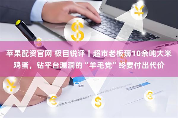 苹果配资官网 极目锐评丨超市老板薅10余吨大米鸡蛋，钻平台漏洞的“羊毛党”终要付出代价